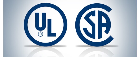 Underwriter Laboratories, UL und Canadian Standards Association, CSA Logos