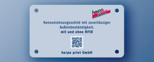 Typenschild für Außenbereiche